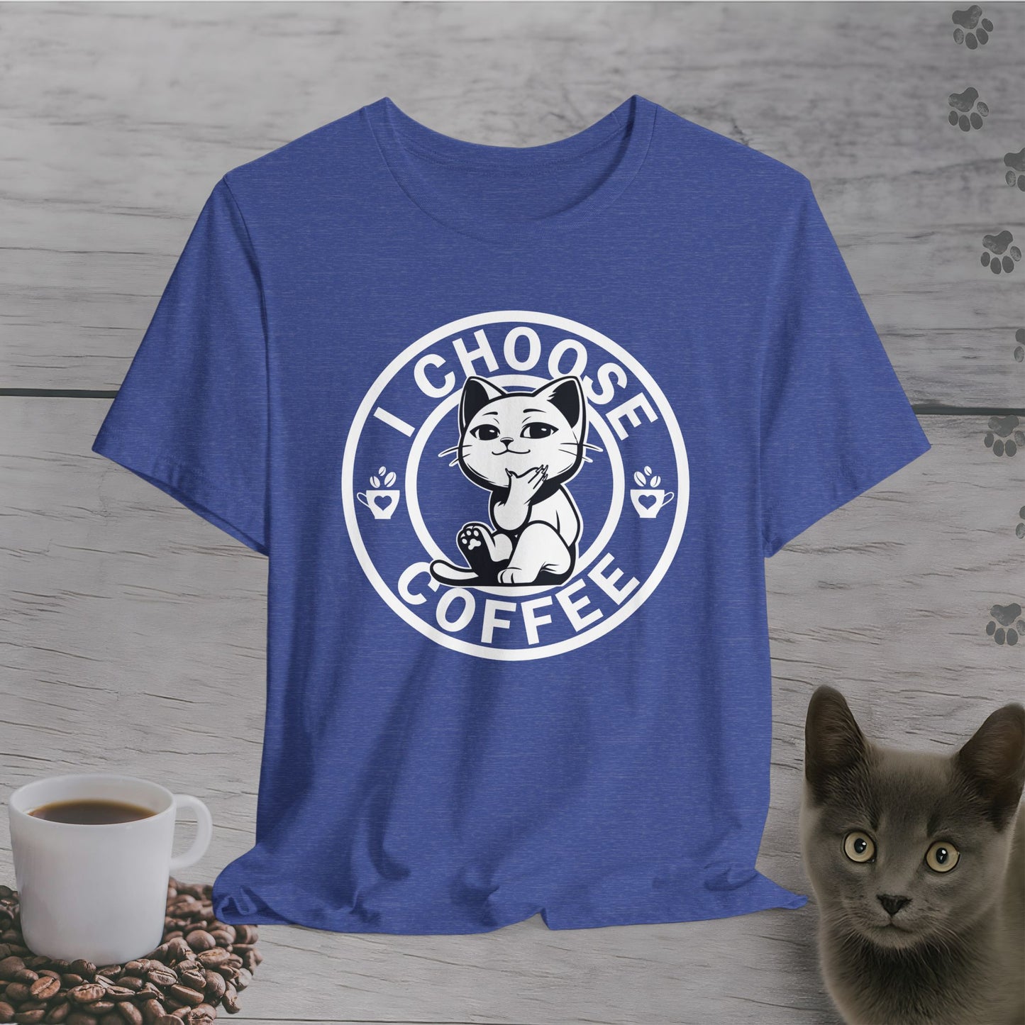 Wise Cat Chooses Coffee T-Shirt