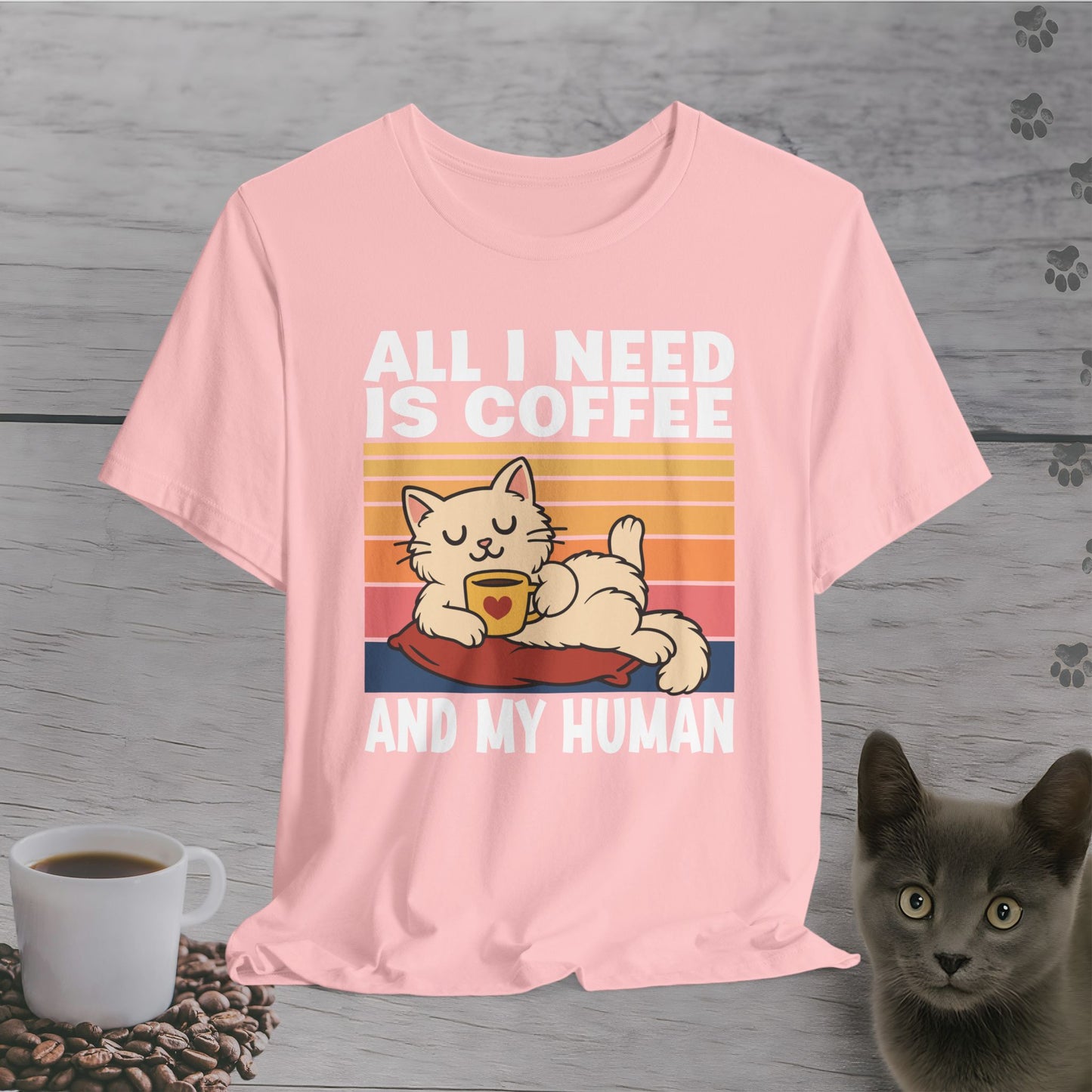 Coffee and My Human Cat T-Shirt