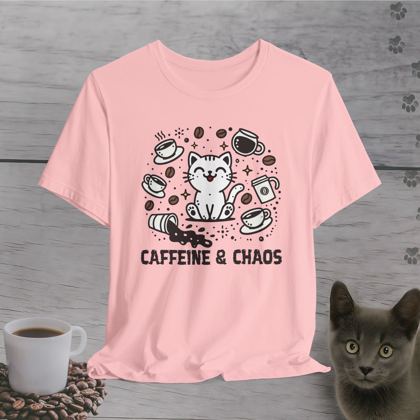 Cat Lover's Caffeine & Chaos T-Shirt