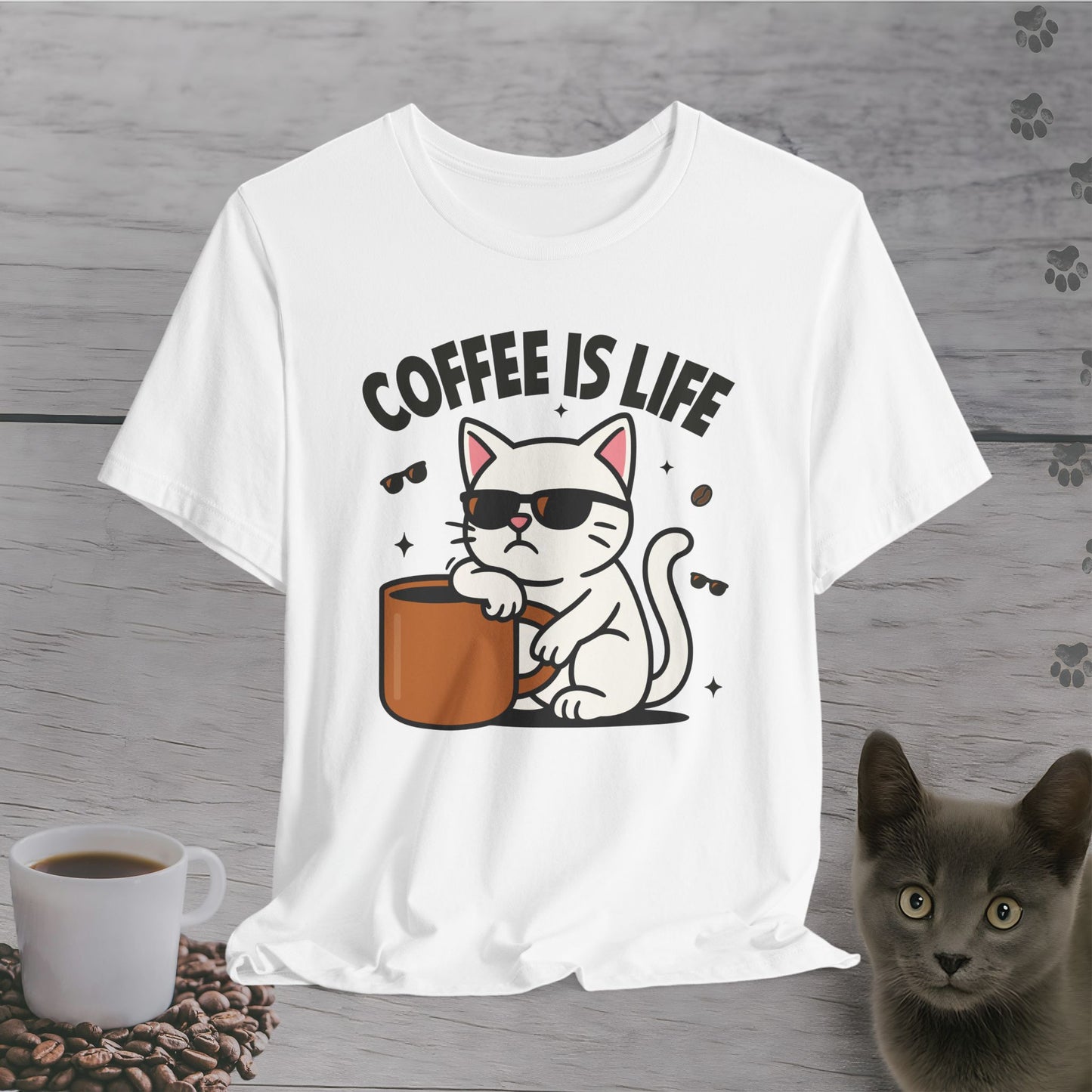 Coffee Is Life Cat T-Shirt