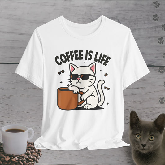 Coffee Is Life Cat T-Shirt