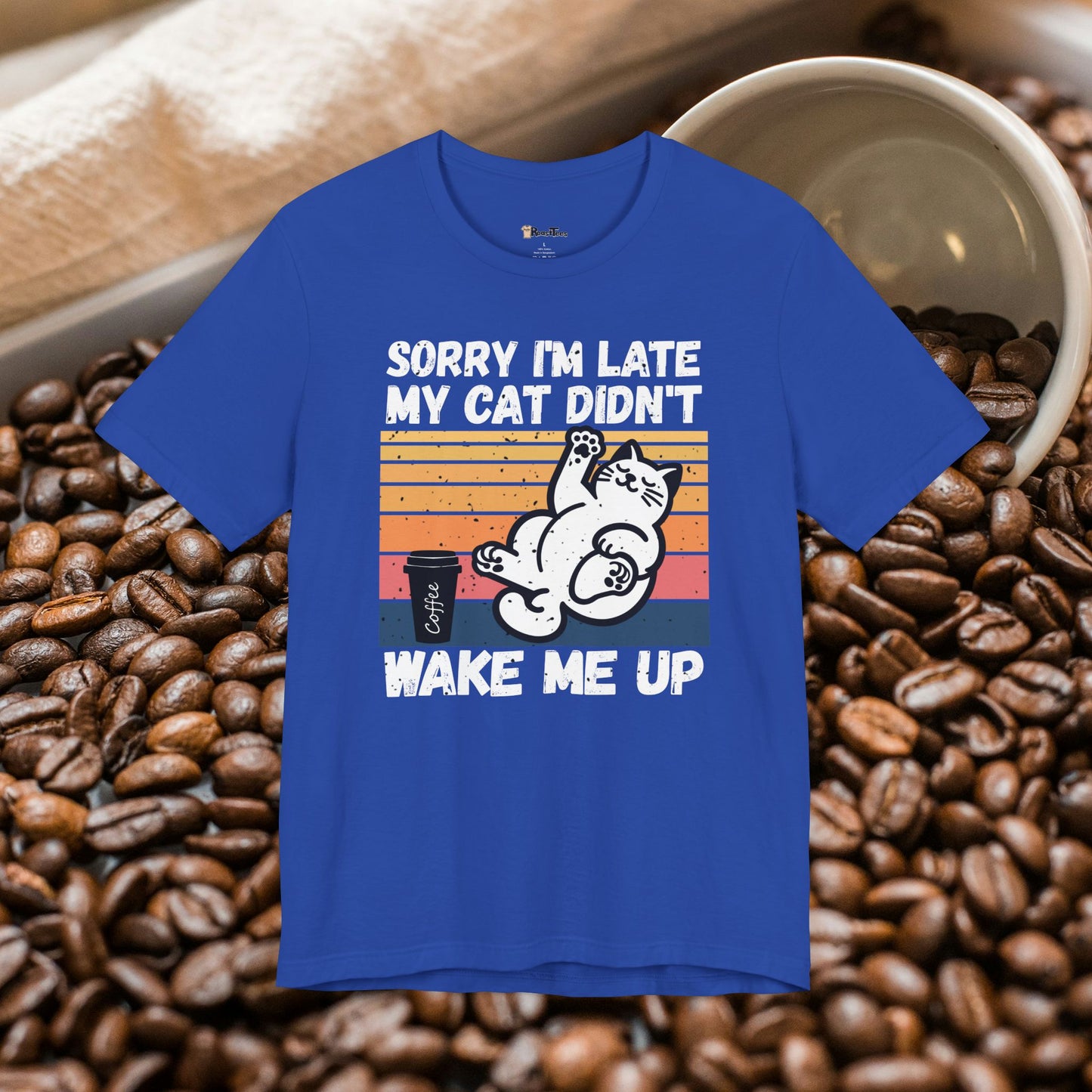 Lazy Morning Coffee Cat T-Shirt