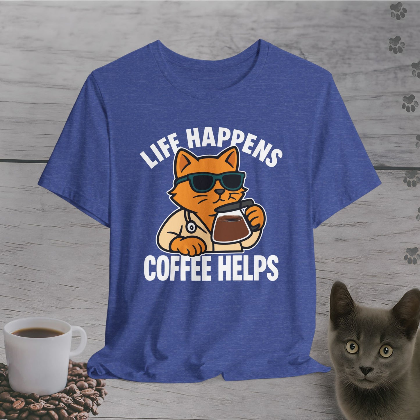 Coffee Helps Cool Cat T-Shirt
