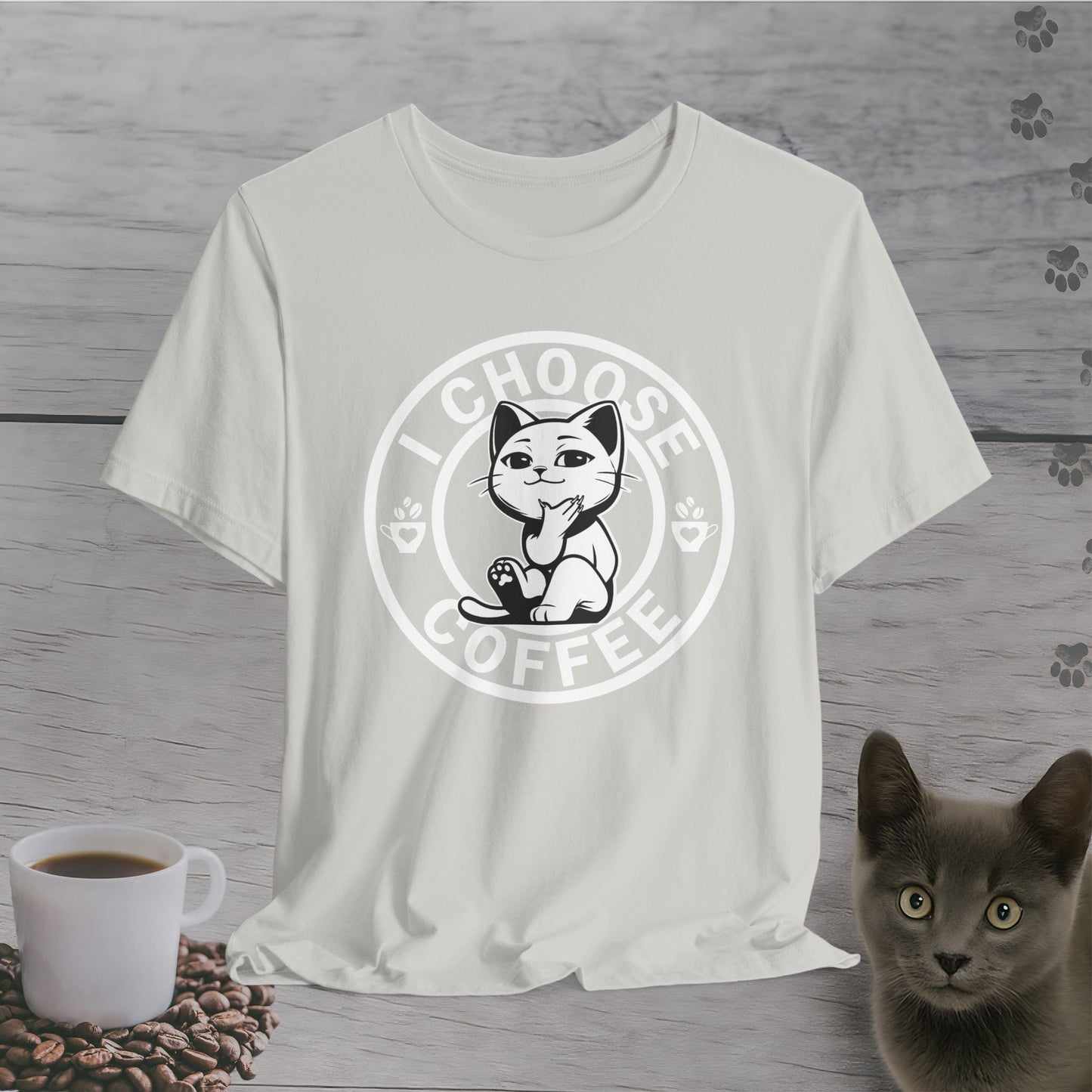 Wise Cat Chooses Coffee T-Shirt