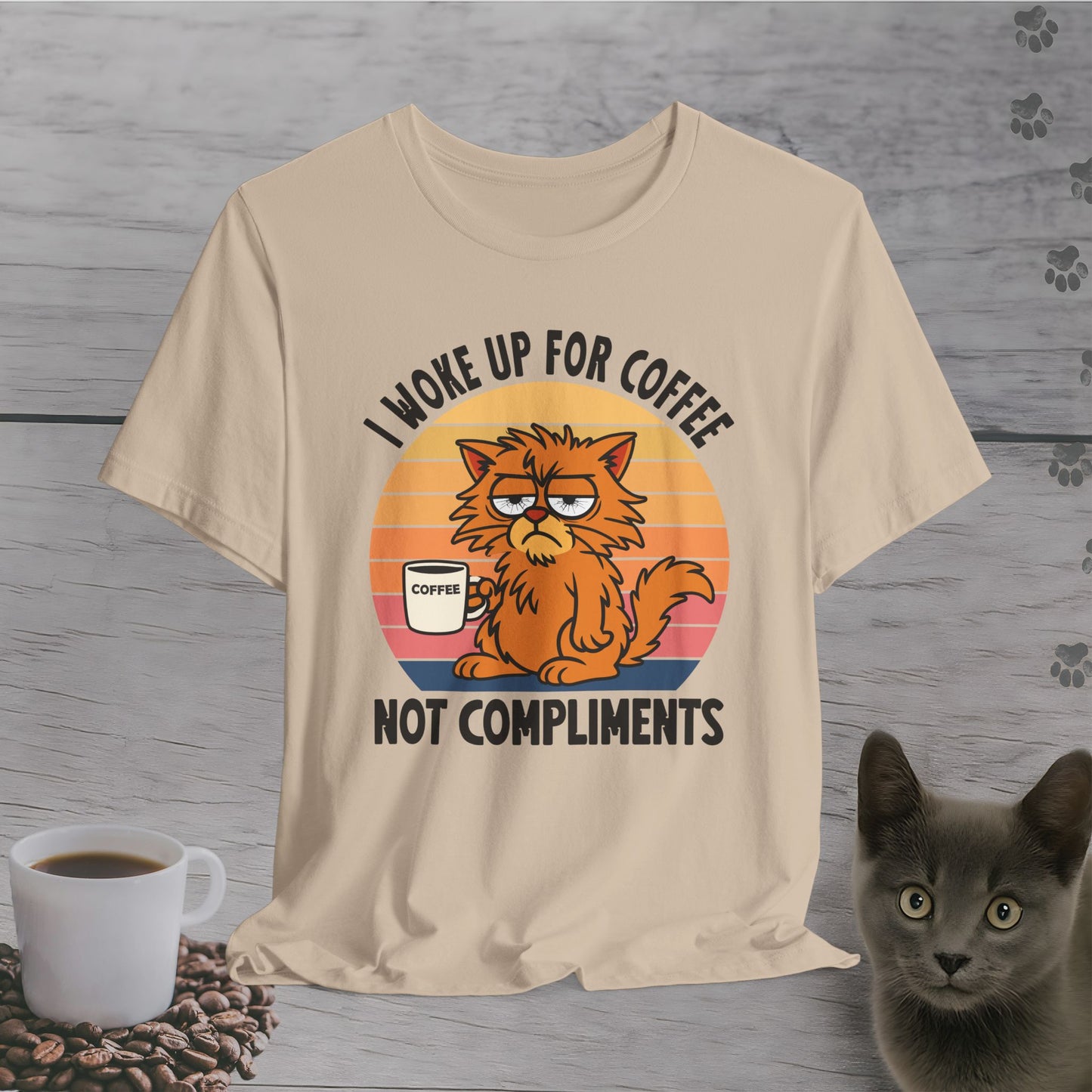 Coffee Not Compliments Cat T-Shirt