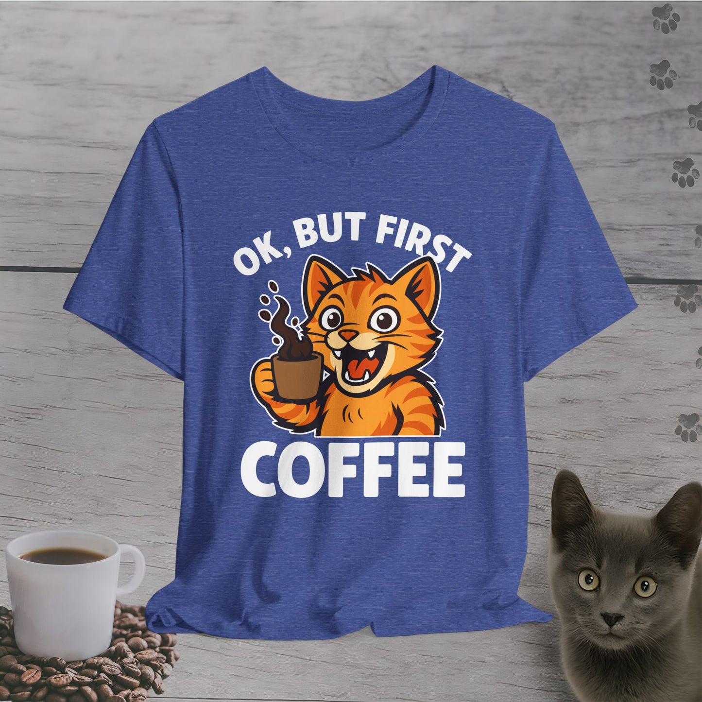 Energized But First Coffee Cat T-Shirt