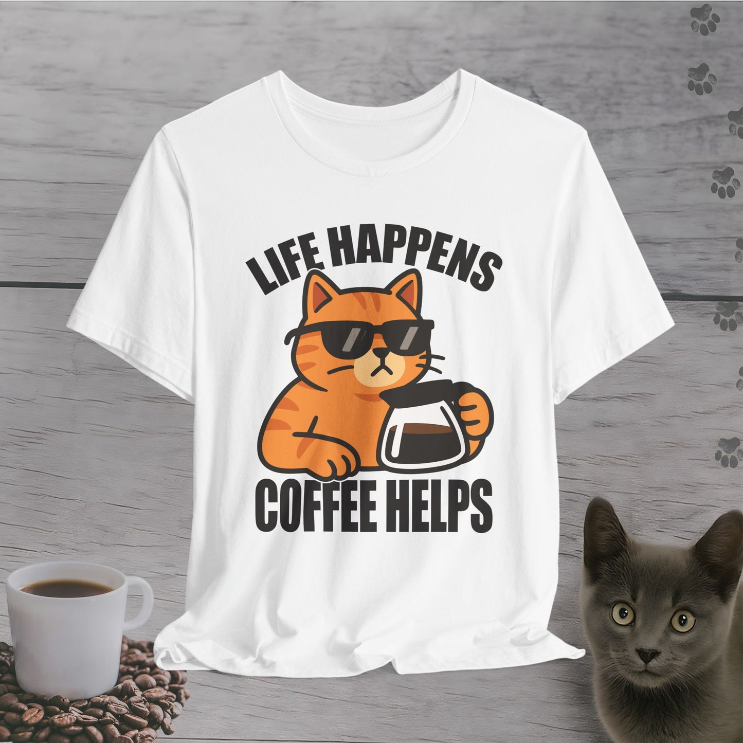 Life Happens Coffee Cat T-Shirt