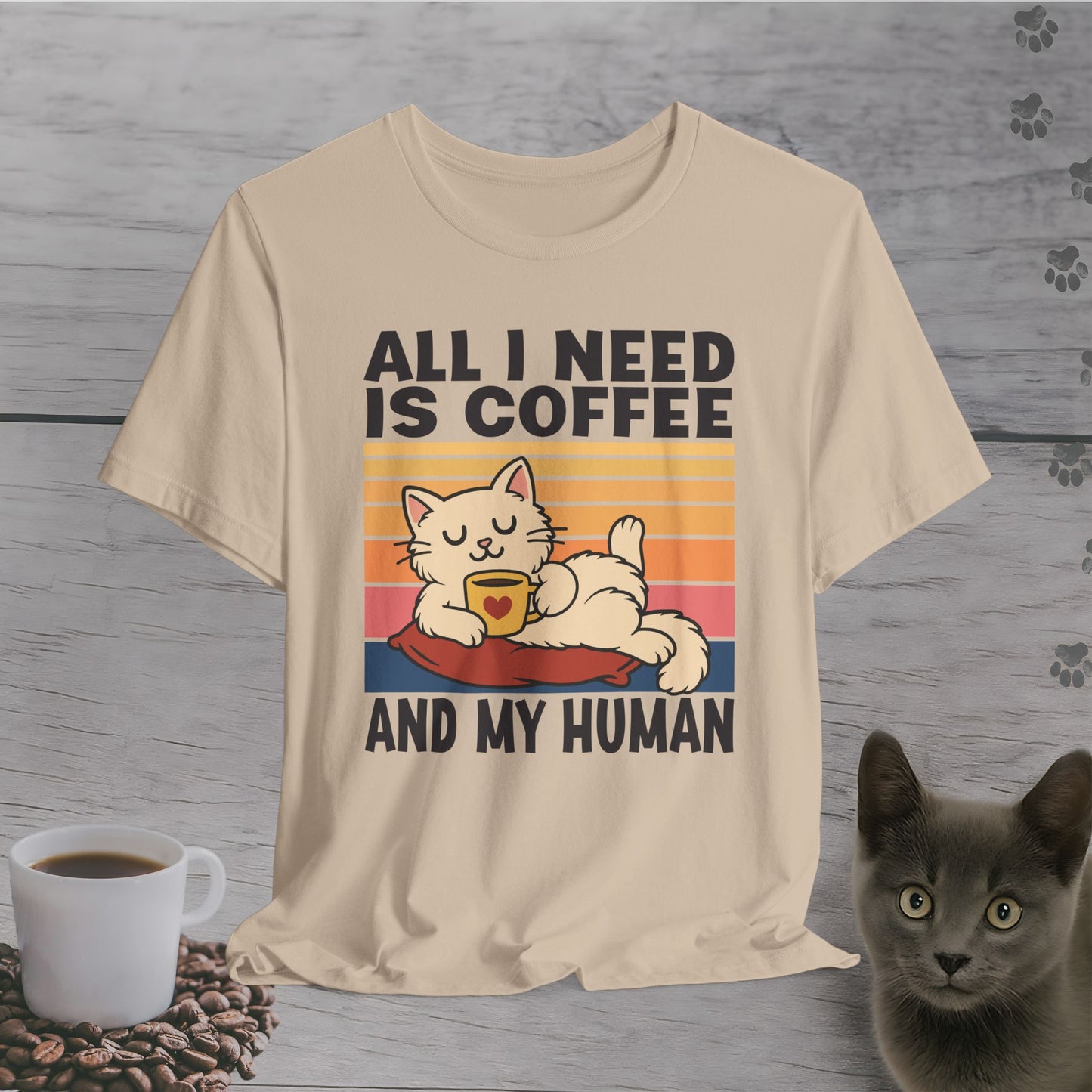 Coffee and My Human Cat T-Shirt