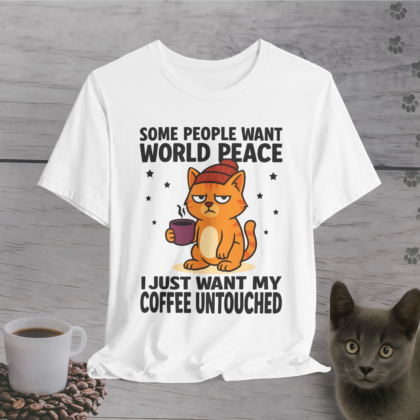 Caffeinated Priorities Cat T-Shirt