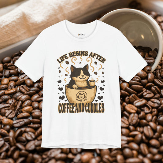 Coffee and Cuddles Cat T-Shirt