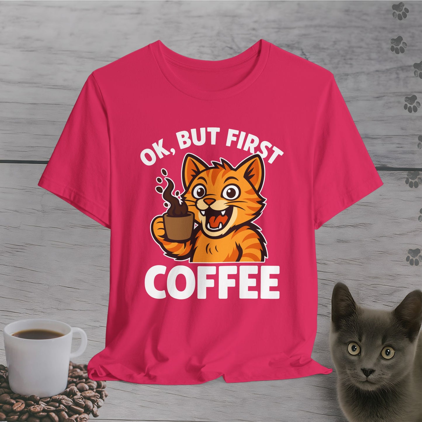 Energized But First Coffee Cat T-Shirt