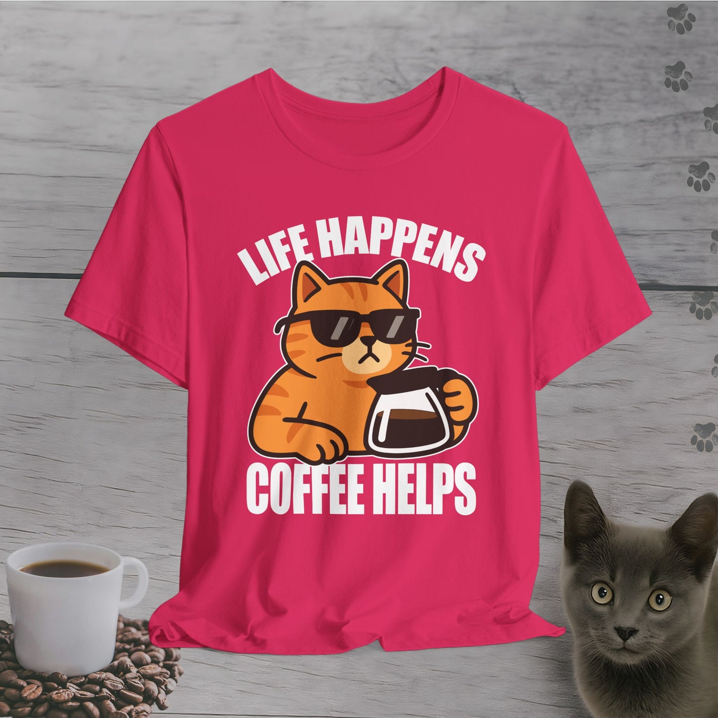 Life Happens Coffee Cat T-Shirt