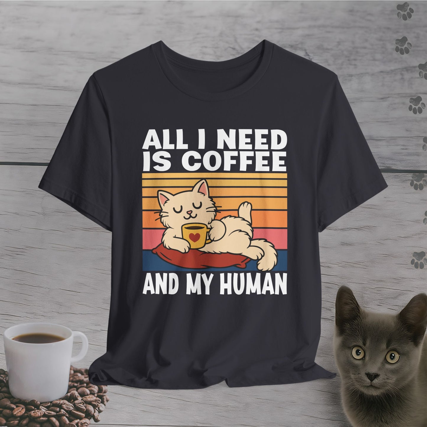 Coffee and My Human Cat T-Shirt