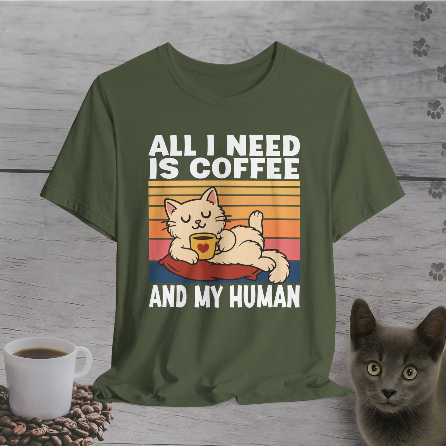 Coffee and My Human Cat T-Shirt