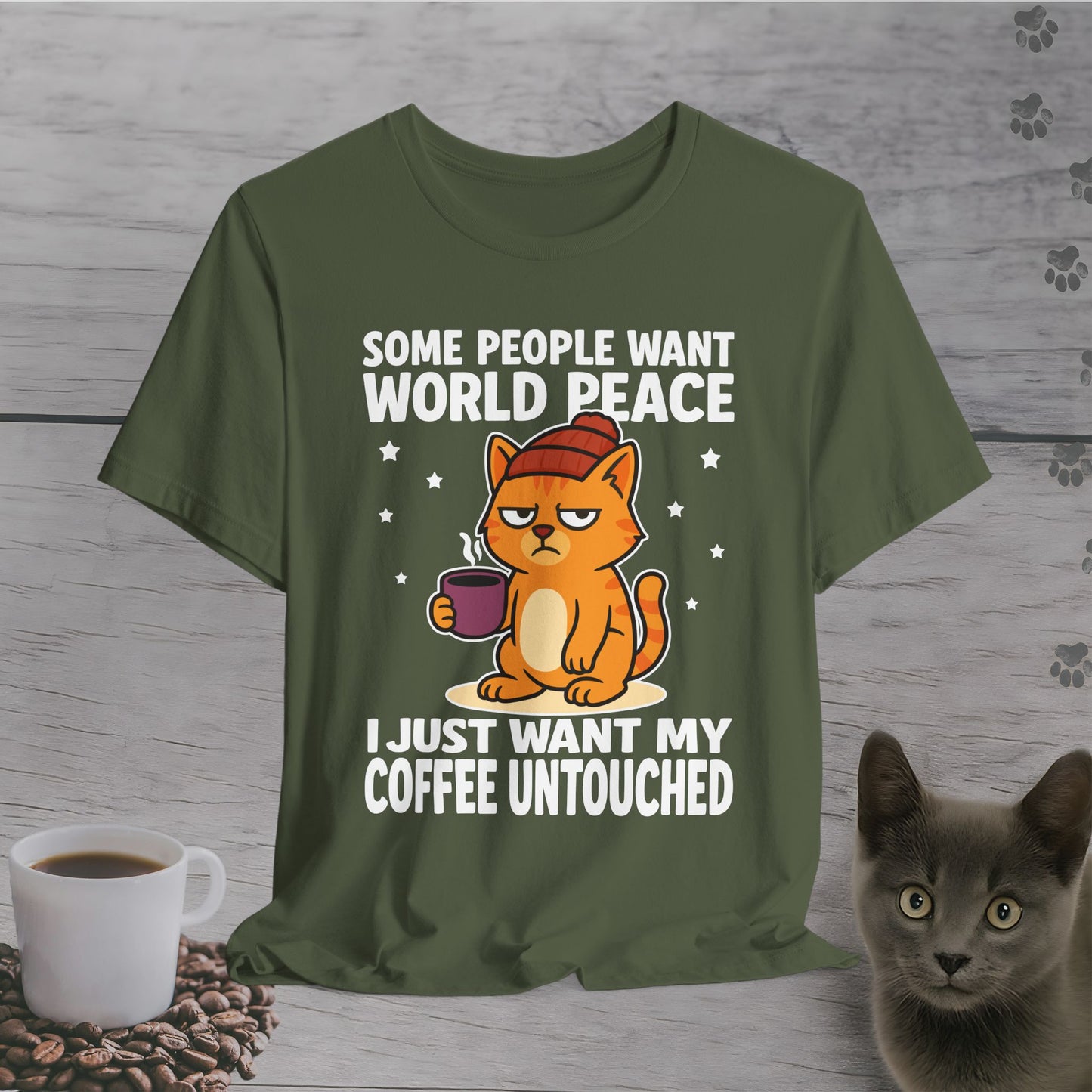 Caffeinated Priorities Cat T-Shirt