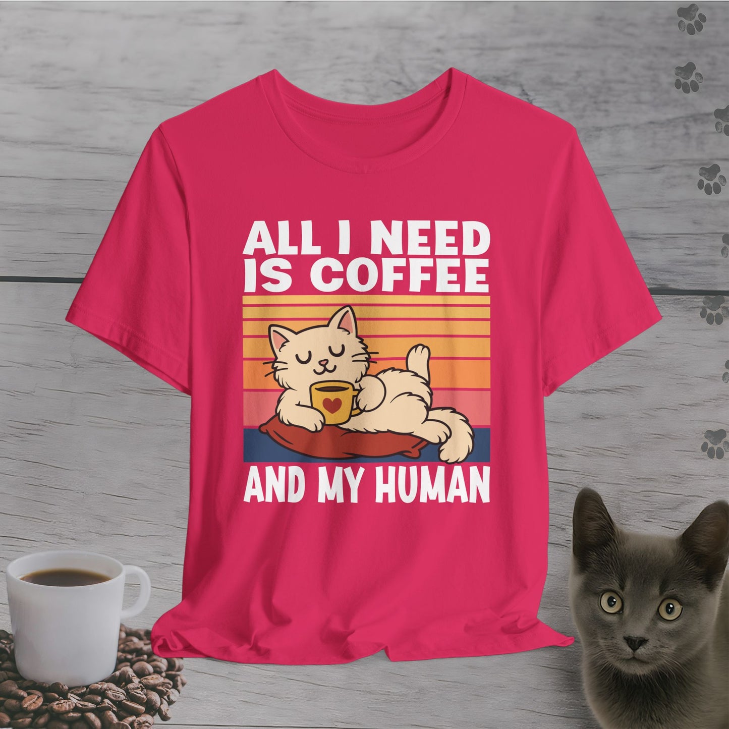 Coffee and My Human Cat T-Shirt