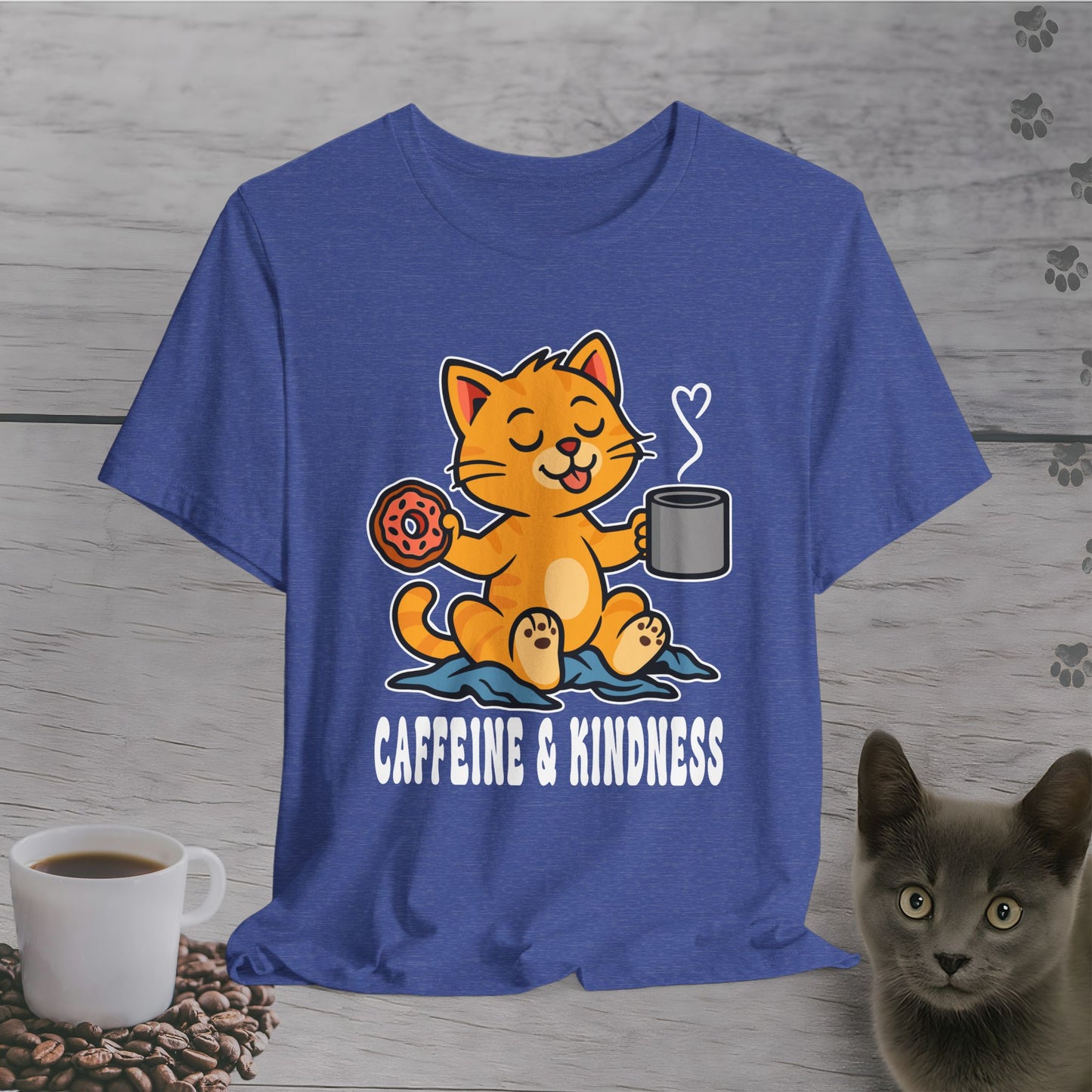 Caffeine and Kindness Cat T-Shirt