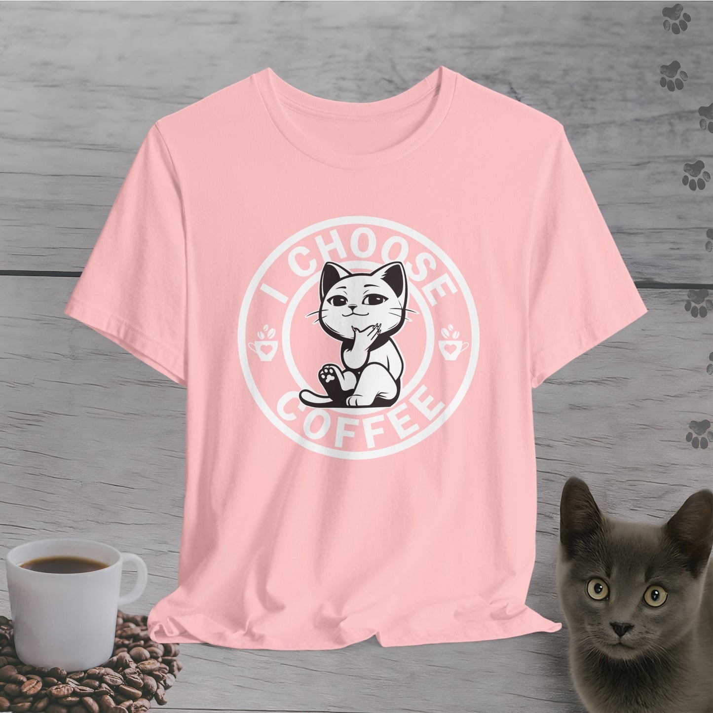 Wise Cat Chooses Coffee T-Shirt