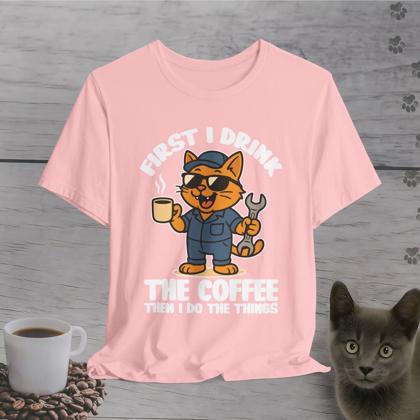 Fixing Things After Coffee Cat T-Shirt