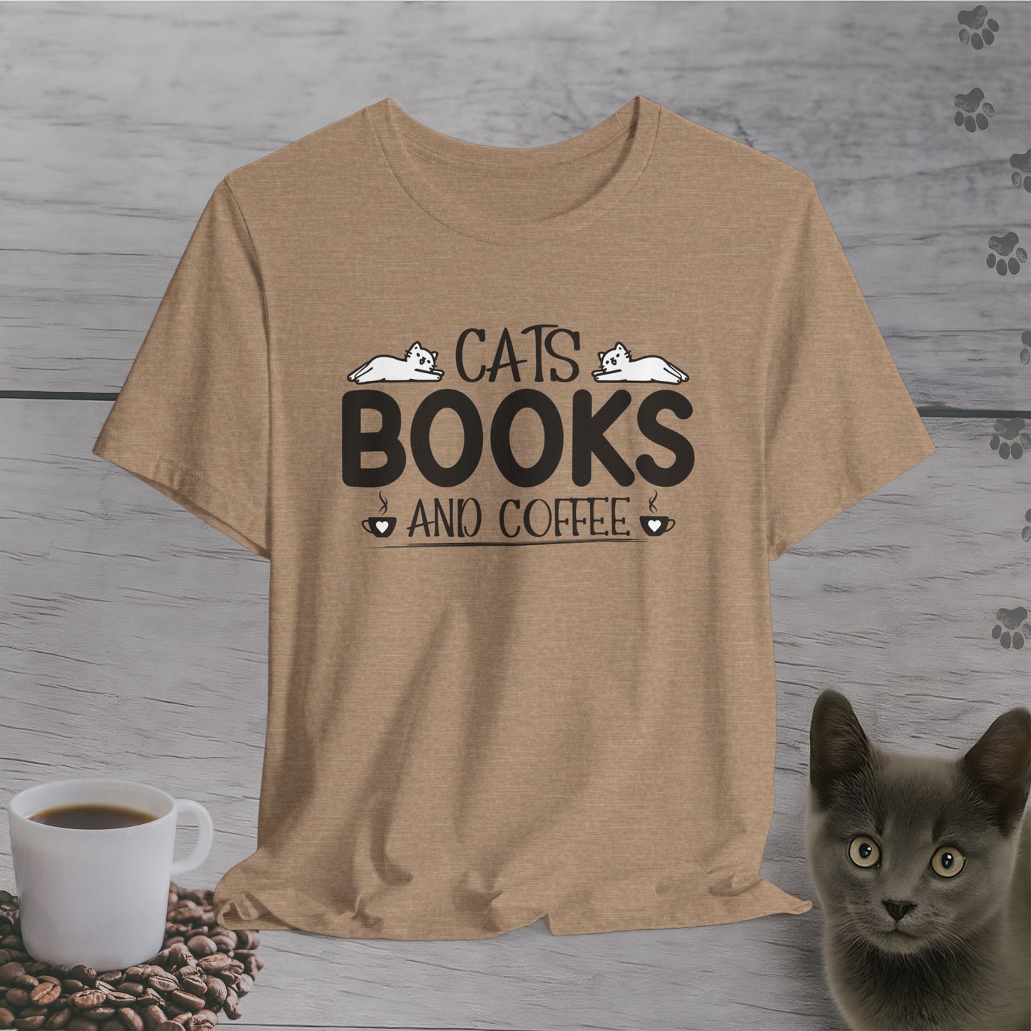 Cats, Books and Coffee T-Shirt