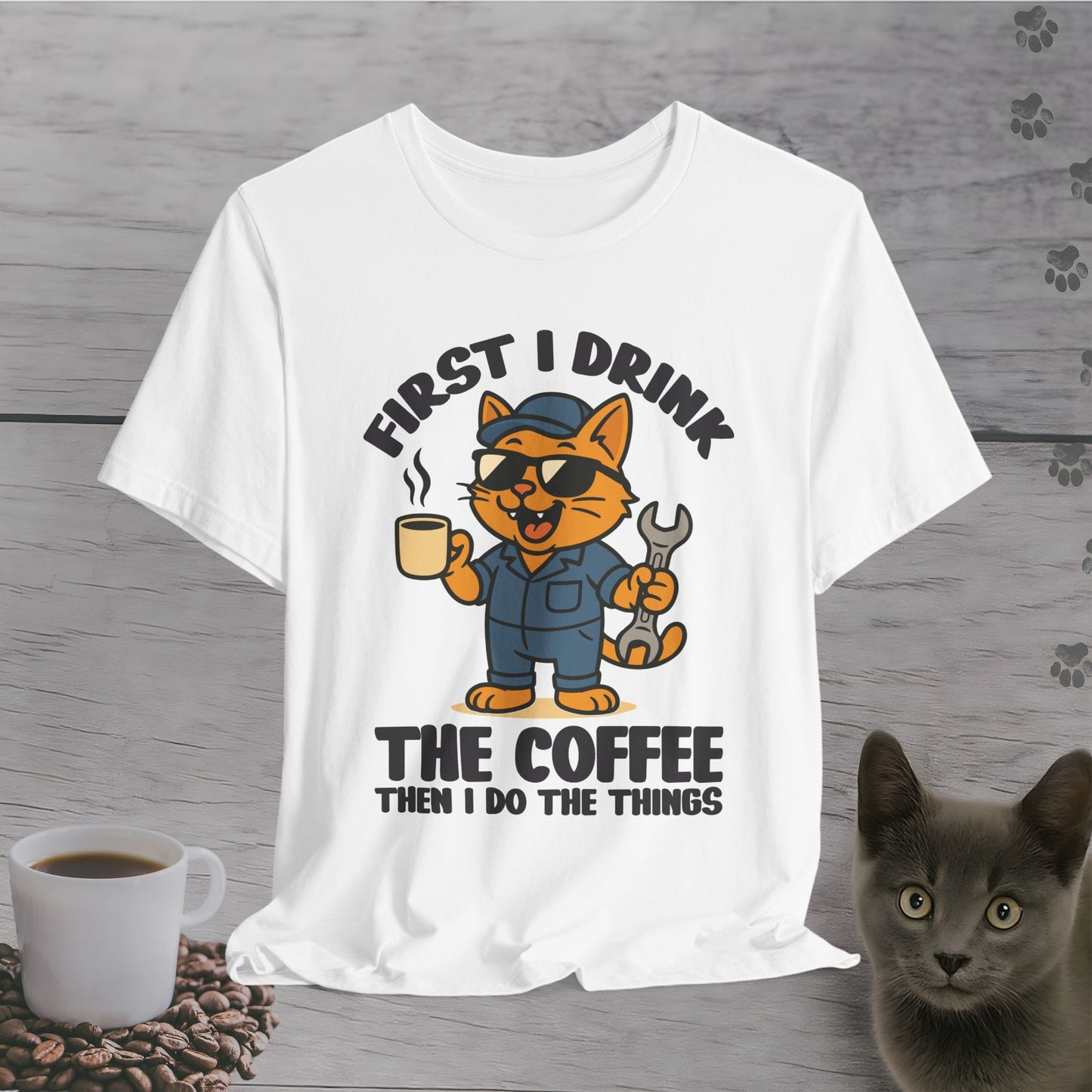 Fixing Things After Coffee Cat T-Shirt