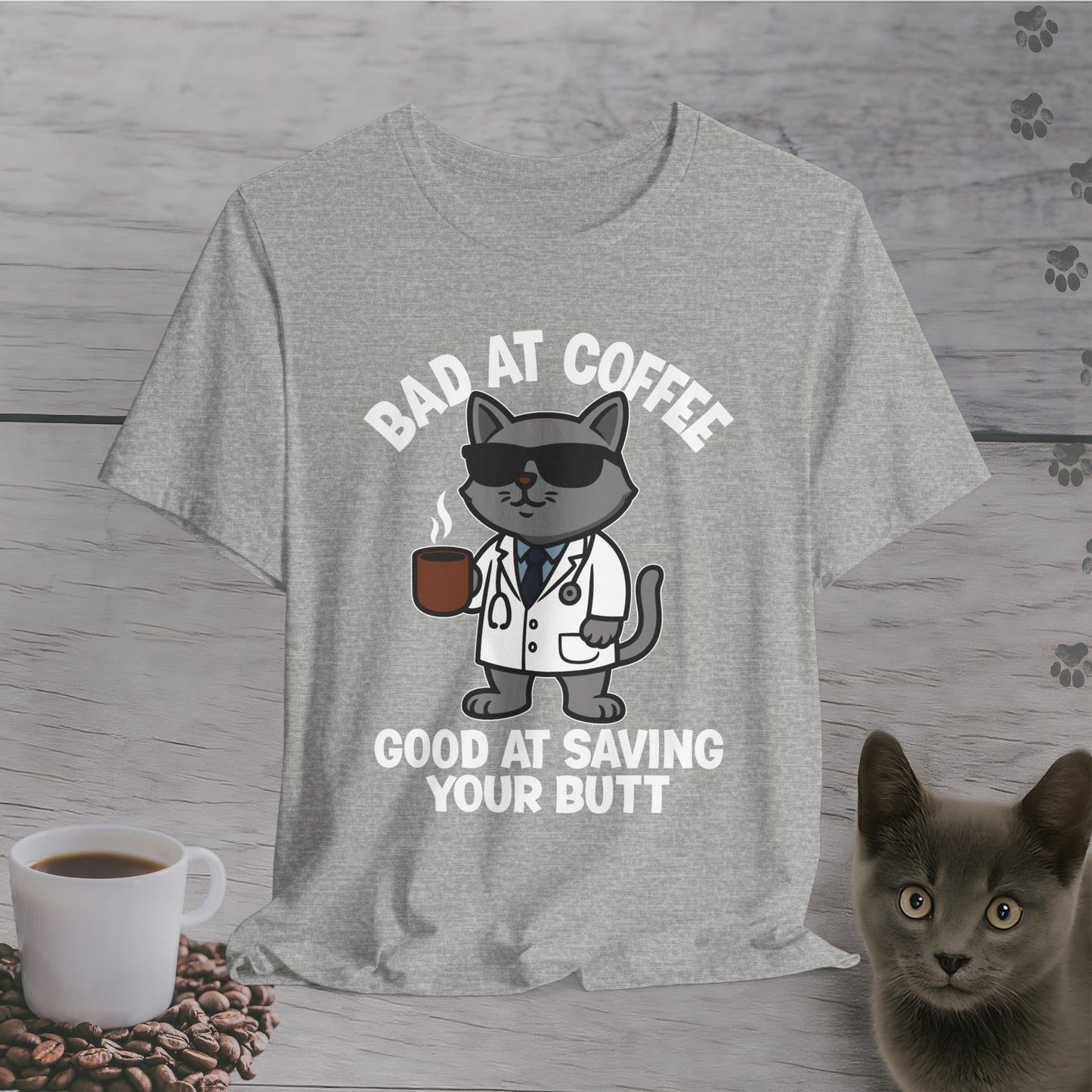 Butt-Saving Coffee Cat T-Shirt