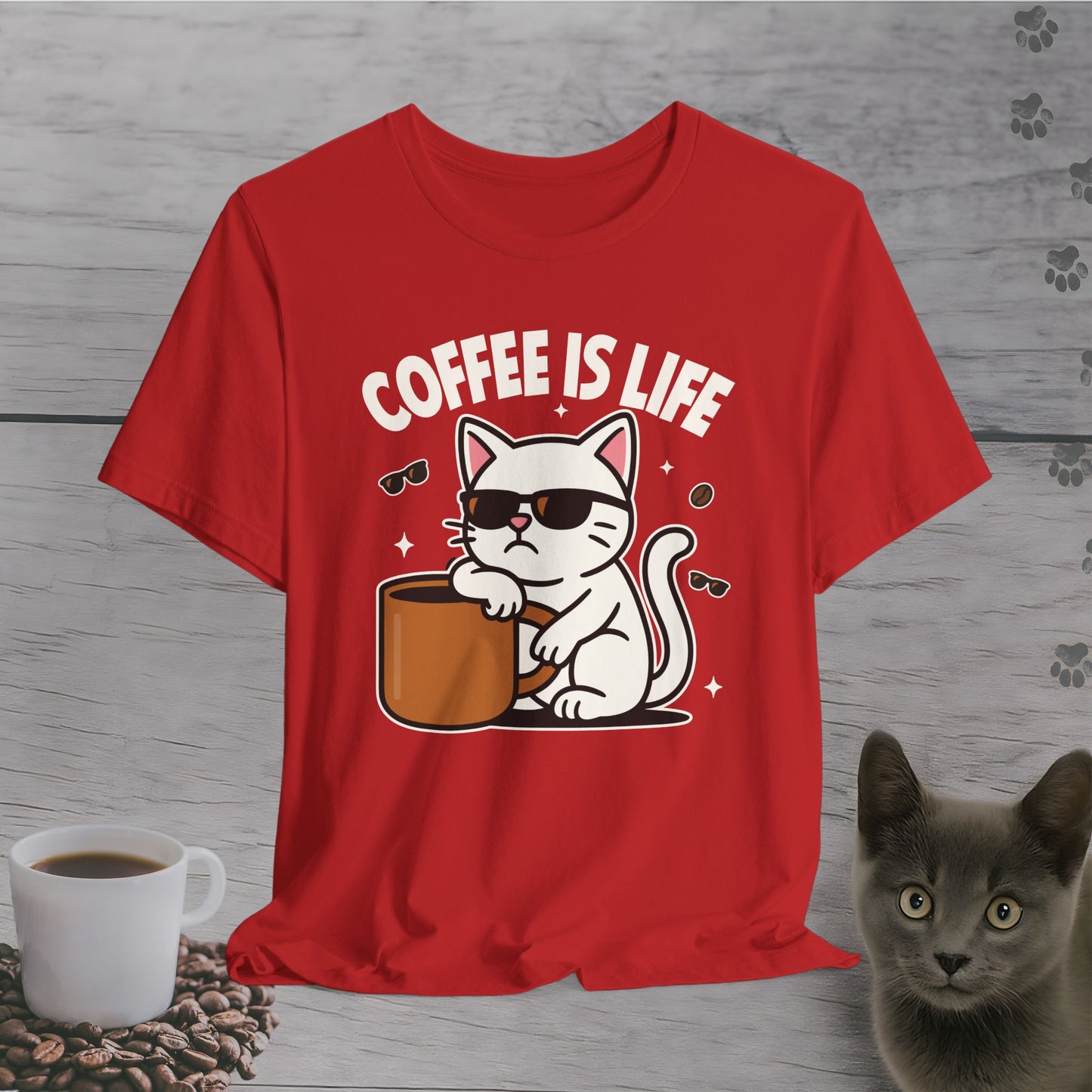 Coffee Is Life Cat T-Shirt
