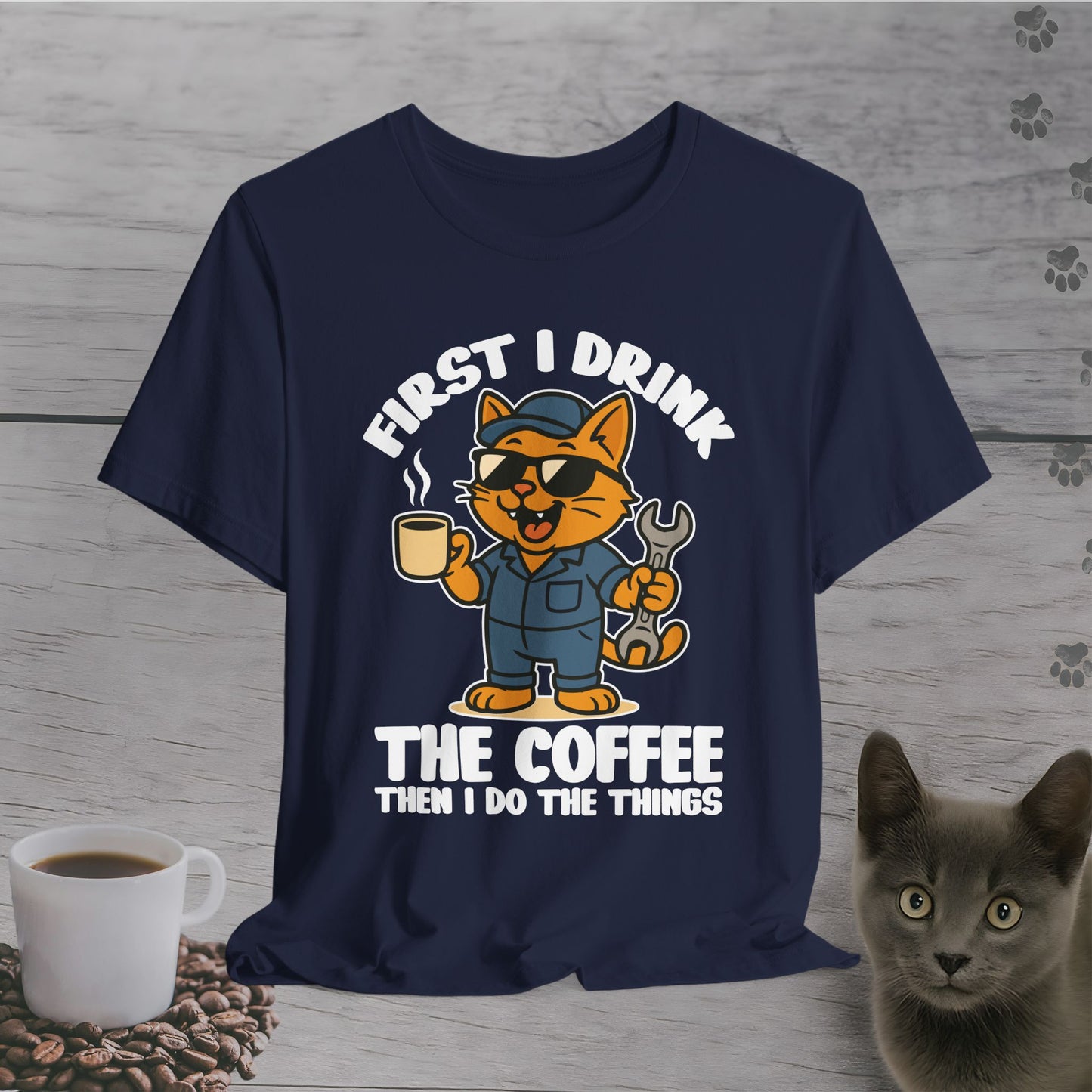 Fixing Things After Coffee Cat T-Shirt