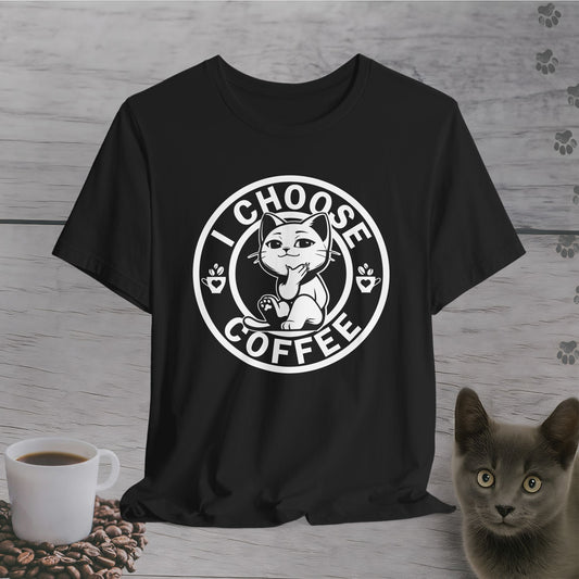Wise Cat Chooses Coffee T-Shirt