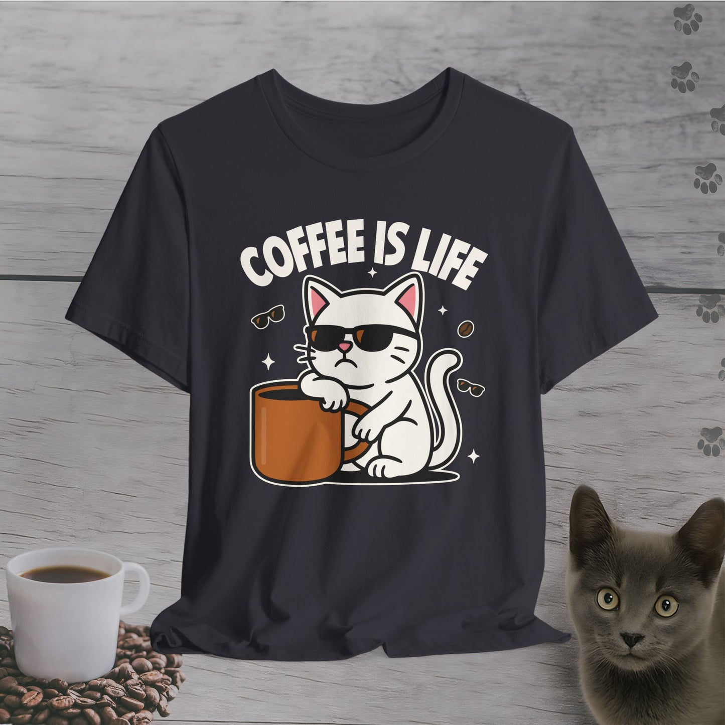 Coffee Is Life Cat T-Shirt