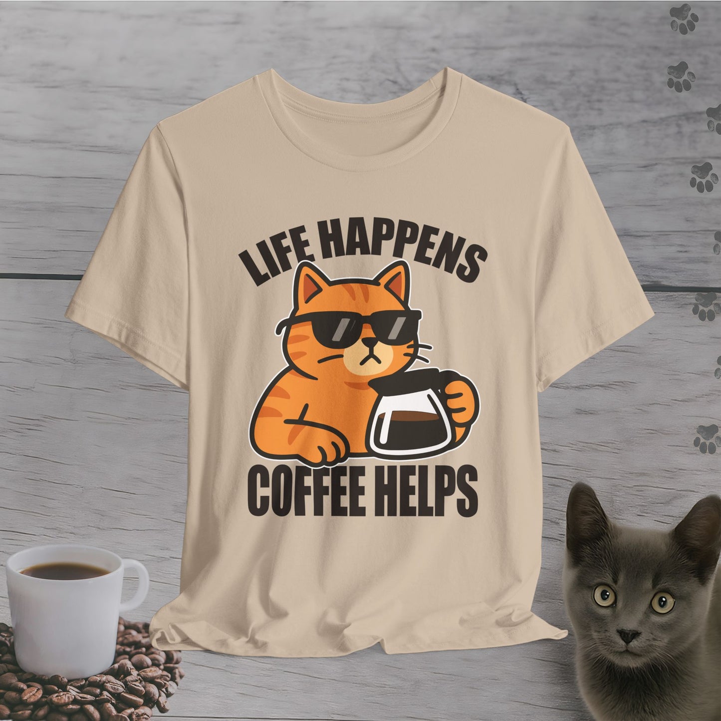 Life Happens Coffee Cat T-Shirt