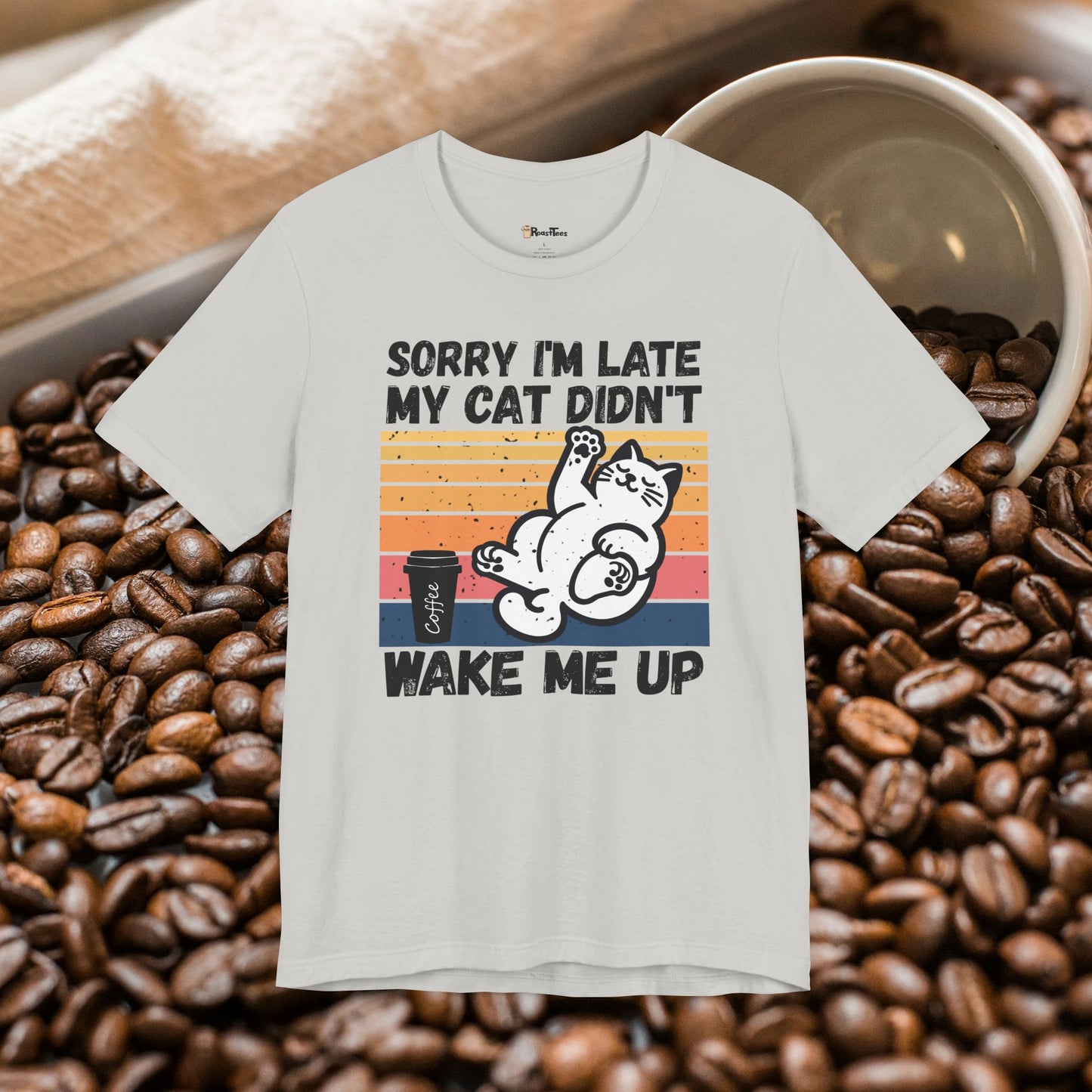 Lazy Morning Coffee Cat T-Shirt