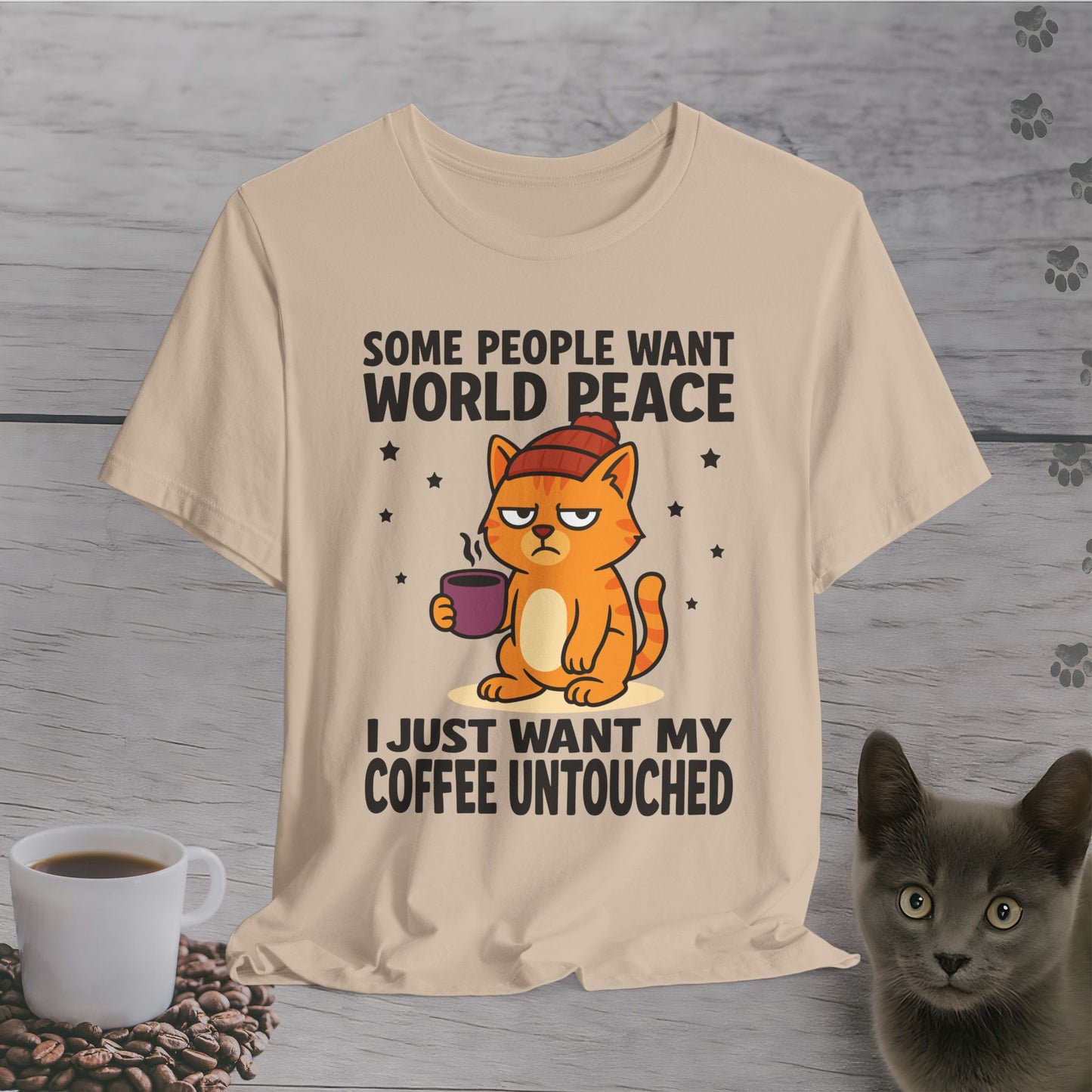 Caffeinated Priorities Cat T-Shirt