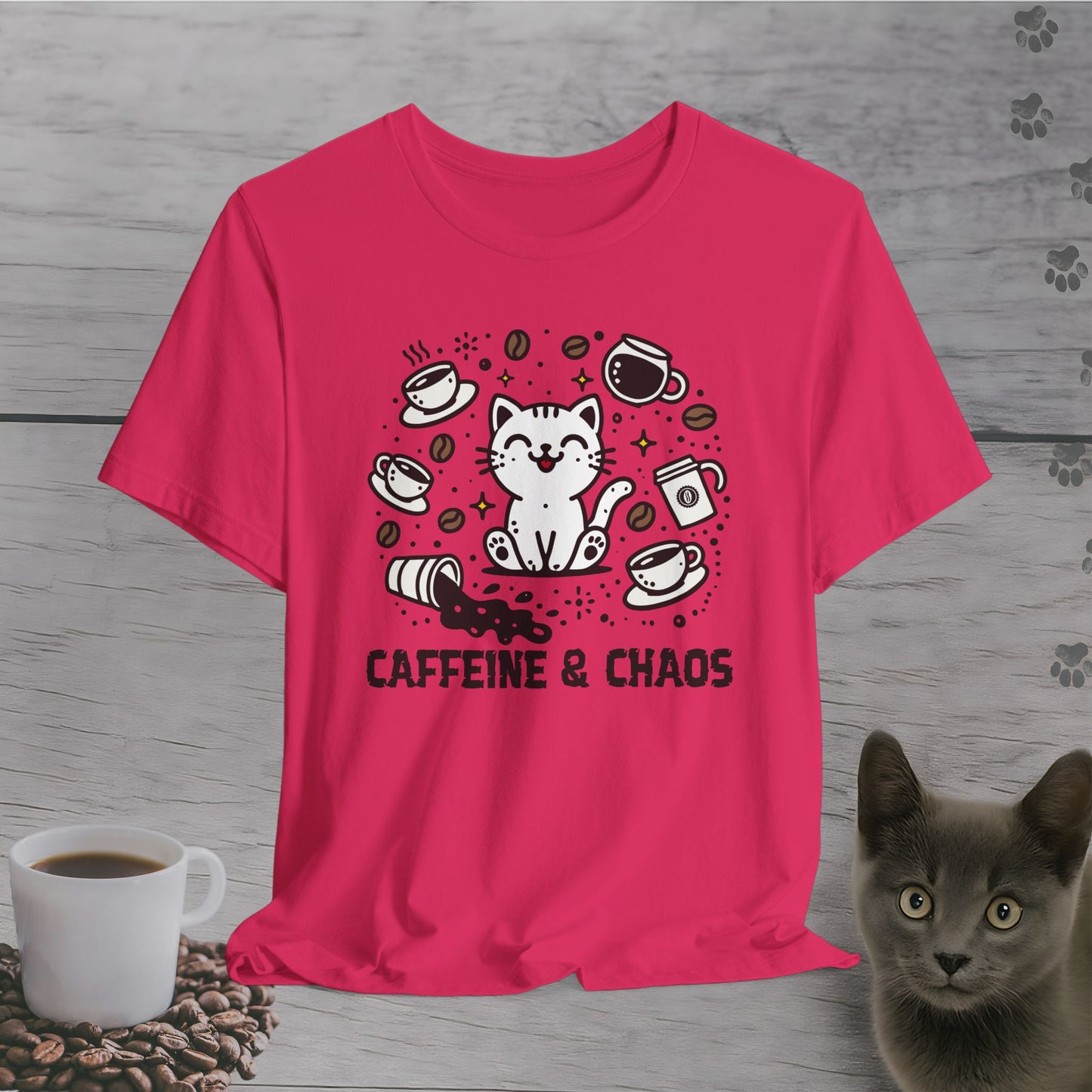 Cat Lover's Caffeine & Chaos T-Shirt