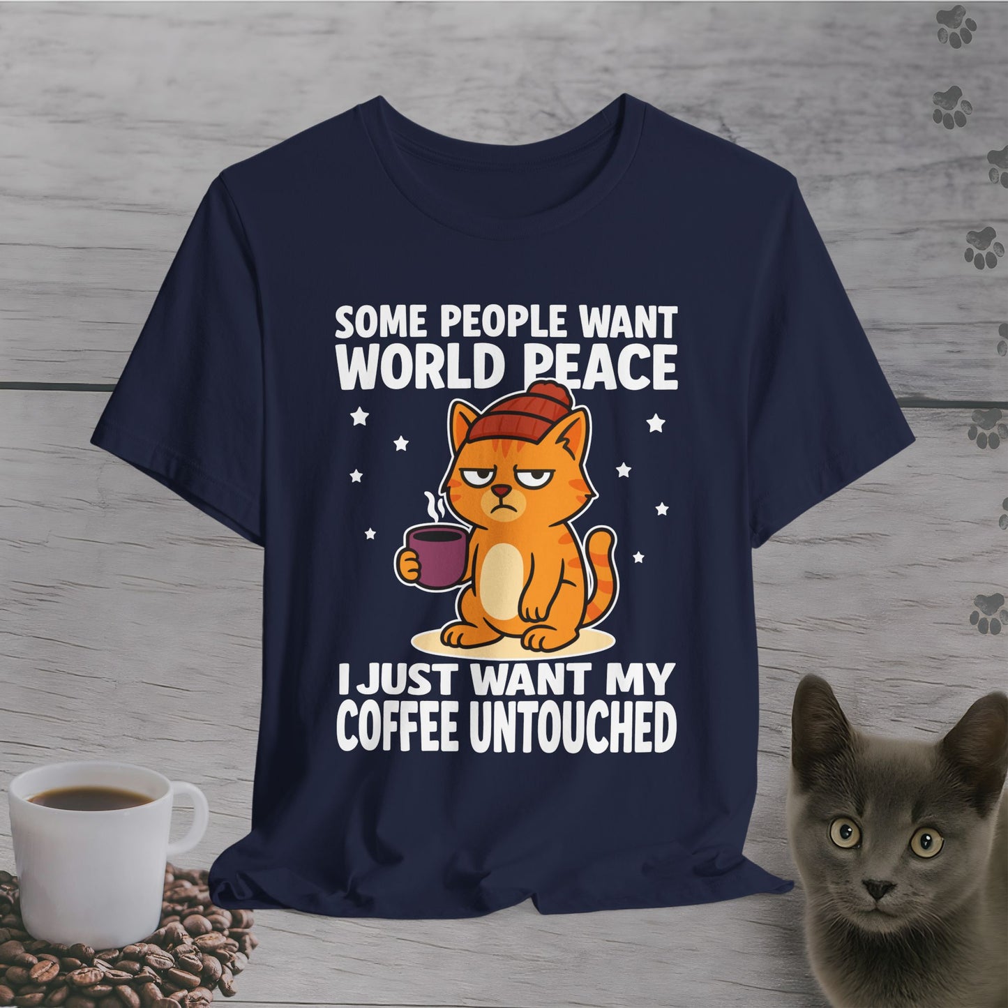 Caffeinated Priorities Cat T-Shirt