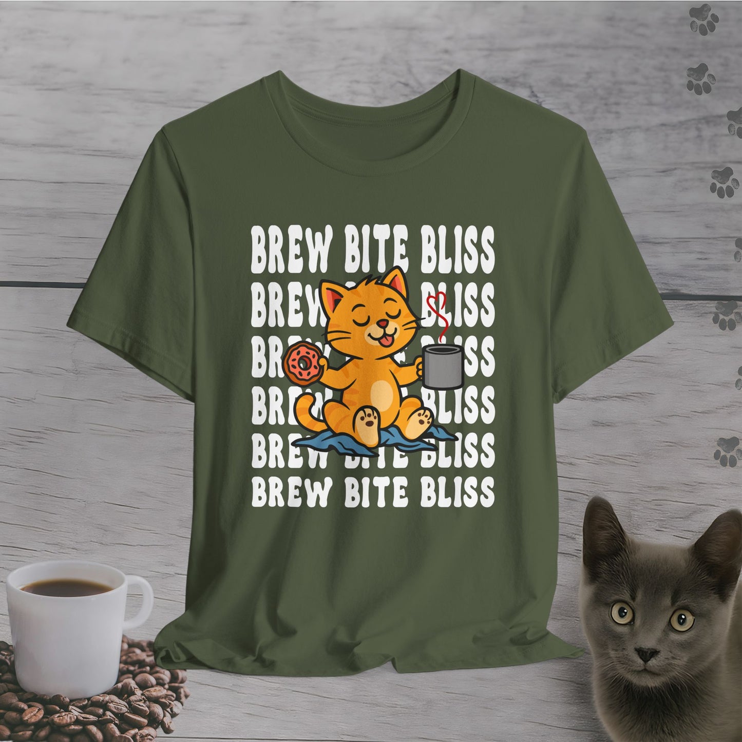 Brew Bite Bliss Cat T-Shirt